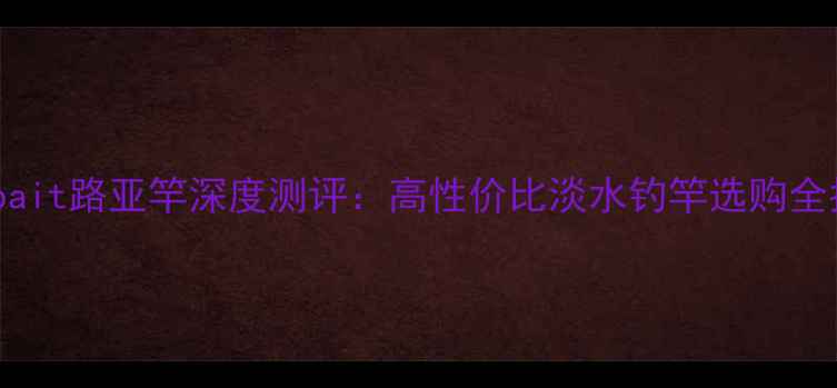 图片 jeakbait路亚竿深度测评：高性价比淡水钓竿选购全指南2