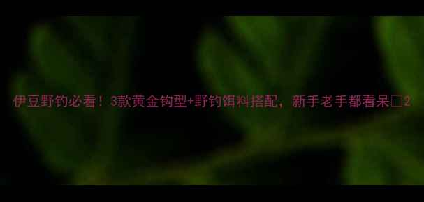 图片 伊豆野钓必看！3款黄金钩型+野钓饵料搭配，新手老手都看呆🎣2