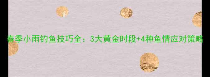 图片 春季小雨钓鱼技巧全：3大黄金时段+4种鱼情应对策略