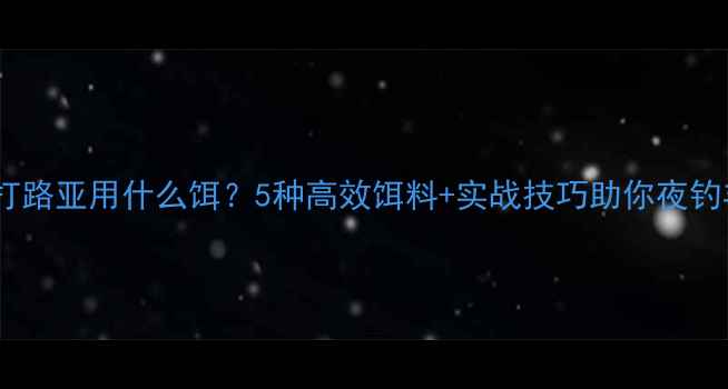 图片 晚上打路亚用什么饵？5种高效饵料+实战技巧助你夜钓丰收2
