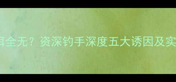图片 浮漂静止鱼饵全无？资深钓手深度五大诱因及实战解决方案1