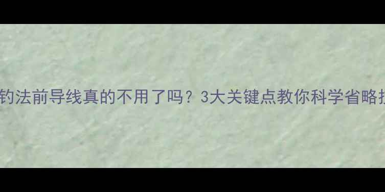 图片 路亚钓法前导线真的不用了吗？3大关键点教你科学省略技巧1