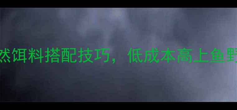 图片 野塘钓鱼新手必看！5种自然饵料搭配技巧，低成本高上鱼野塘钓鱼钓鱼饵料新手教学1