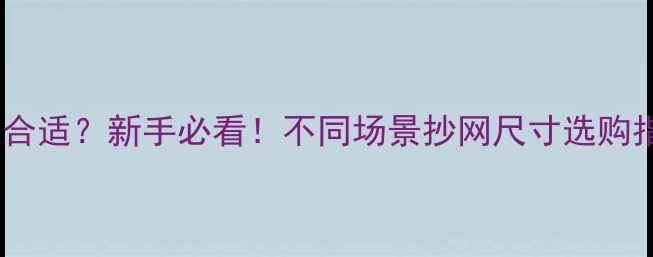 图片 野钓休闲钓抄网多大合适？新手必看！不同场景抄网尺寸选购指南（附实测对比）1