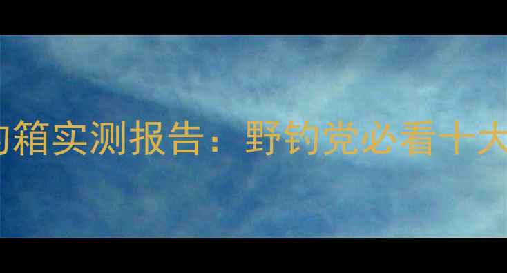 图片 野钓神器！一味钓箱实测报告：野钓党必看十大优缺点+搭配技巧