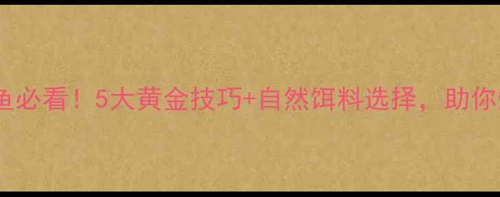 图片 雨后钓鲤鱼必看！5大黄金技巧+自然饵料选择，助你爆护成功2