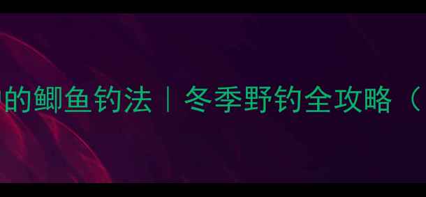 图片 零下10度也能爆护的鲫鱼钓法｜冬季野钓全攻略（附独家调漂秘籍）