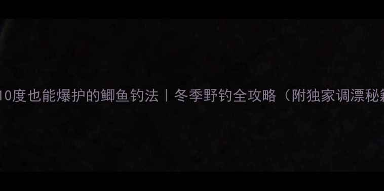 图片 零下10度也能爆护的鲫鱼钓法｜冬季野钓全攻略（附独家调漂秘籍）2