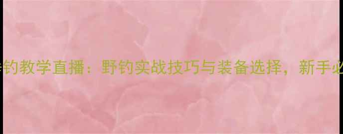 图片 韩磊垂钓教学直播：野钓实战技巧与装备选择，新手必看！1