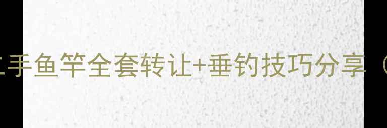 图片 高性价比本地二手鱼竿全套转让+垂钓技巧分享（附购买指南）2