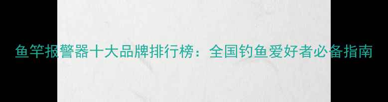 图片 鱼竿报警器十大品牌排行榜：全国钓鱼爱好者必备指南