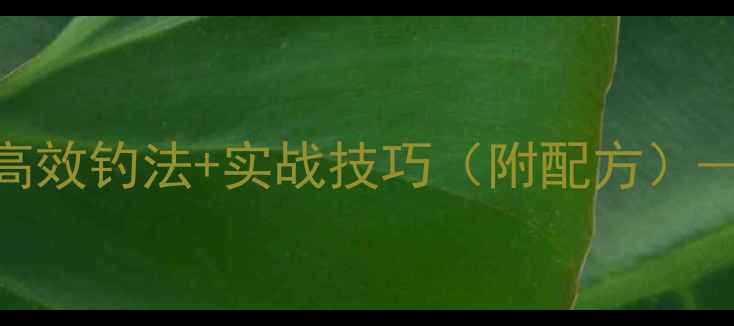 图片 鲶鱼饵料推荐：5种高效钓法+实战技巧（附配方）——垂钓者必看指南2