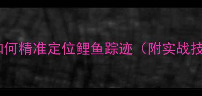 图片 黑坑钓鱼攻略：如何精准定位鲤鱼踪迹（附实战技巧与饵料配方）2