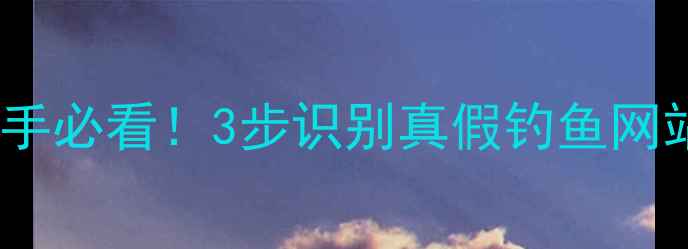 图片 🌟垂钓防饵指南｜新手必看！3步识别真假钓鱼网站+垂钓安全小贴士💡