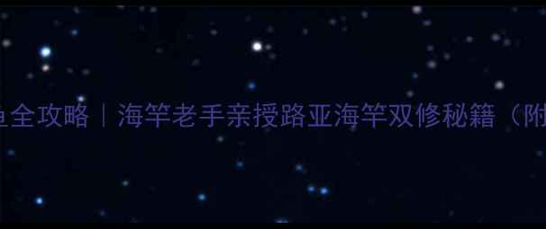 图片 🔥山东路亚钓海鱼全攻略｜海竿老手亲授路亚海竿双修秘籍（附实战装备清单）1