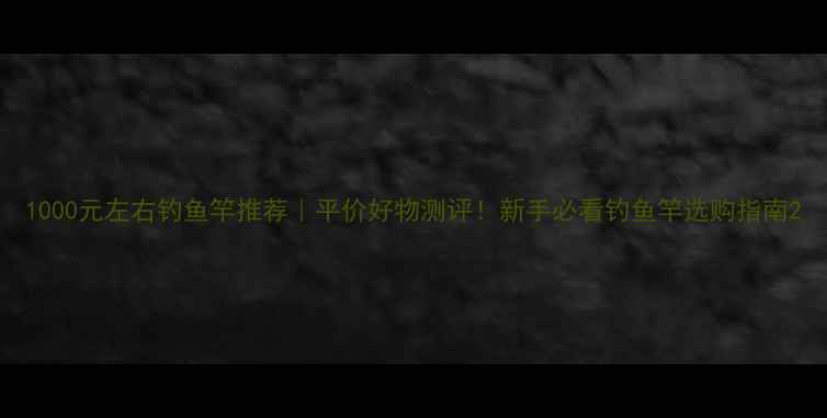 图片 1000元左右钓鱼竿推荐｜平价好物测评！新手必看钓鱼竿选购指南2