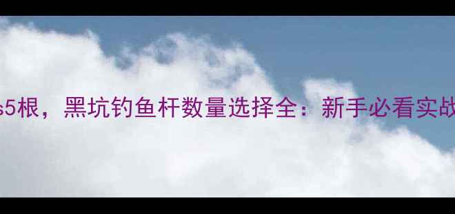 图片 3根vs5根，黑坑钓鱼杆数量选择全：新手必看实战指南