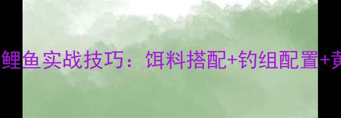 图片 50米深水钓鲤鱼实战技巧：饵料搭配+钓组配置+黄金钓位全1