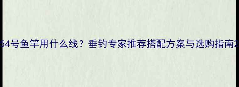 图片 54号鱼竿用什么线？垂钓专家推荐搭配方案与选购指南2