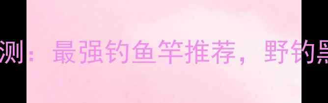图片 Piranha鱼竿评测：最强钓鱼竿推荐，野钓黑坑通用型首选