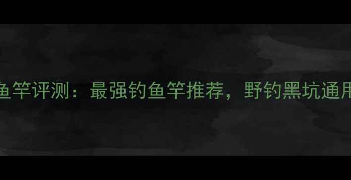 图片 Piranha鱼竿评测：最强钓鱼竿推荐，野钓黑坑通用型首选1
