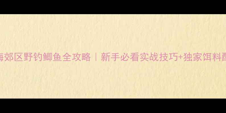 图片 上海郊区野钓鲫鱼全攻略｜新手必看实战技巧+独家饵料配方