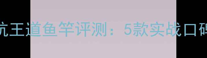 图片 东区黑坑王道鱼竿评测：5款实战口碑款深度
