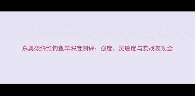 图片 东奥碳纤维钓鱼竿深度测评：强度、灵敏度与实战表现全