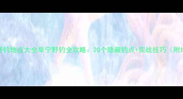 图片 免费野钓地点大全阜宁野钓全攻略：20个隐藏钓点+实战技巧（附地图）