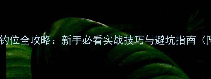 图片 冬季冰钓野钓选钓位全攻略：新手必看实战技巧与避坑指南（附钓位选择表）1