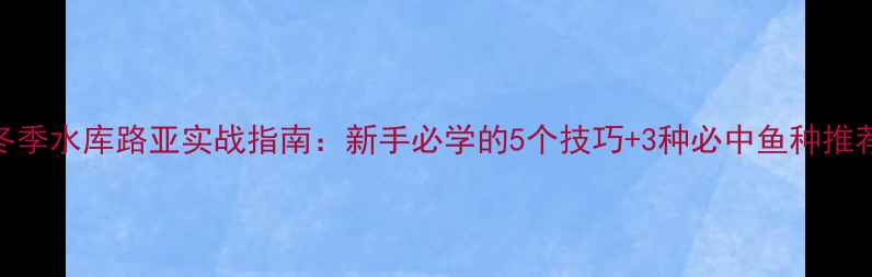 图片 冬季水库路亚实战指南：新手必学的5个技巧+3种必中鱼种推荐