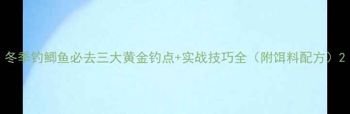 图片 冬季钓鲫鱼必去三大黄金钓点+实战技巧全（附饵料配方）2