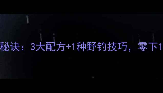 图片 冬季鲤鱼上钩秘诀：3大配方+1种野钓技巧，零下10度野钓攻略1