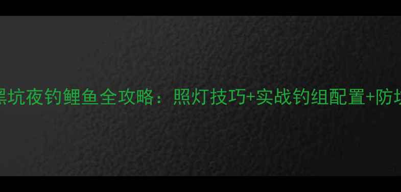 图片 冬季黑坑夜钓鲤鱼全攻略：照灯技巧+实战钓组配置+防坑指南