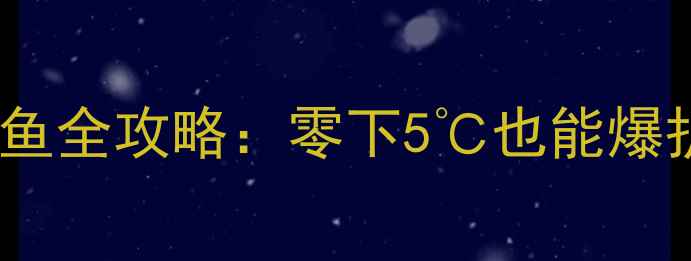 图片 冬季黑坑钓鲫鱼全攻略：零下5℃也能爆护的硬核技巧2