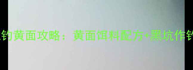 图片 冬季黑坑钓黄面攻略：黄面饵料配方+黑坑作钓技巧全2