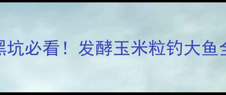 图片 北京黑坑必看！发酵玉米粒钓大鱼全攻略