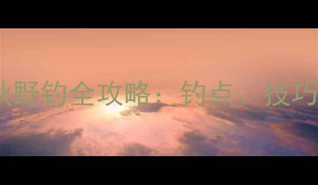 图片 北方水库深秋野钓全攻略：钓点、技巧与装备指南1