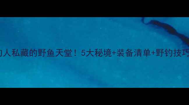 图片 南昌垂钓人私藏的野鱼天堂！5大秘境+装备清单+野钓技巧全攻略1