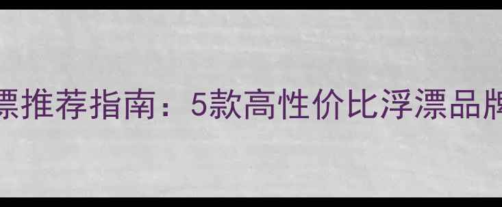 图片 台钓野钓浮漂推荐指南：5款高性价比浮漂品牌及选购要点