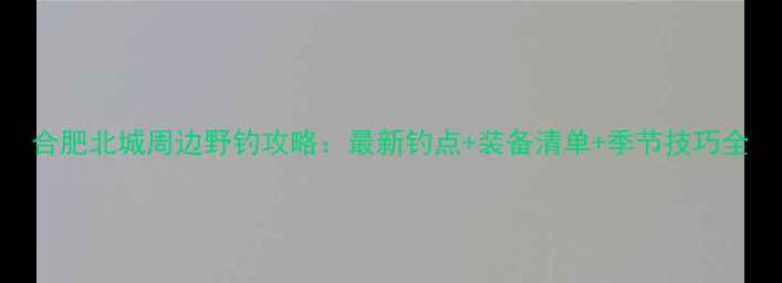 图片 合肥北城周边野钓攻略：最新钓点+装备清单+季节技巧全