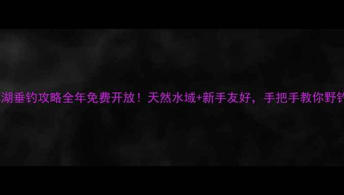 图片 合肥滨湖垂钓攻略全年免费开放！天然水域+新手友好，手把手教你野钓技巧2
