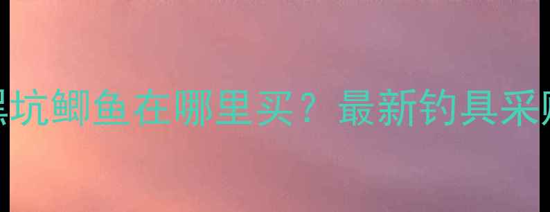 图片 合肥黑坑鲫鱼在哪里买？最新钓具采购指南