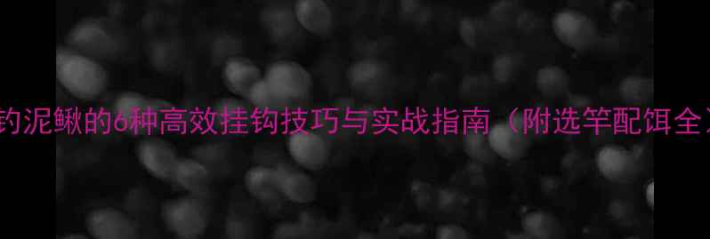 图片 垂钓泥鳅的6种高效挂钩技巧与实战指南（附选竿配饵全）1