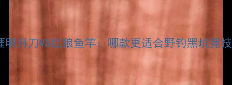 图片 垂钓装备深度评测天涯明月刀VS红狼鱼竿：哪款更适合野钓黑坑竞技？附真实使用体验！1