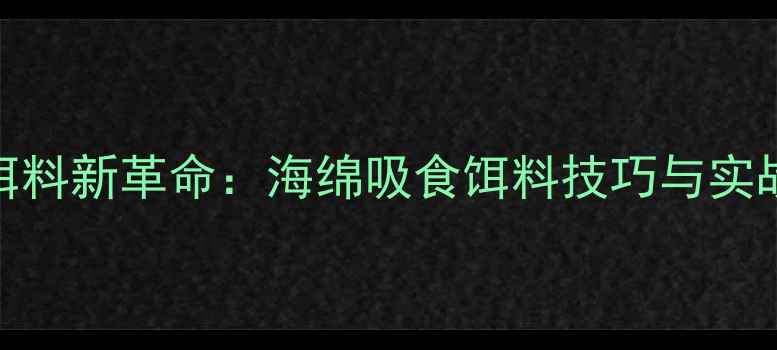 图片 垂钓饵料新革命：海绵吸食饵料技巧与实战指南