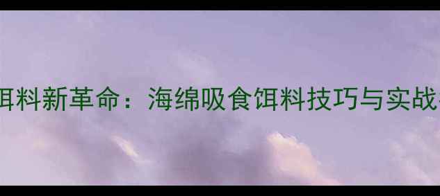 图片 垂钓饵料新革命：海绵吸食饵料技巧与实战指南2