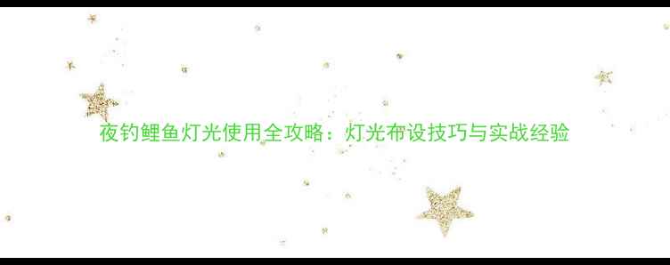图片 夜钓鲤鱼灯光使用全攻略：灯光布设技巧与实战经验