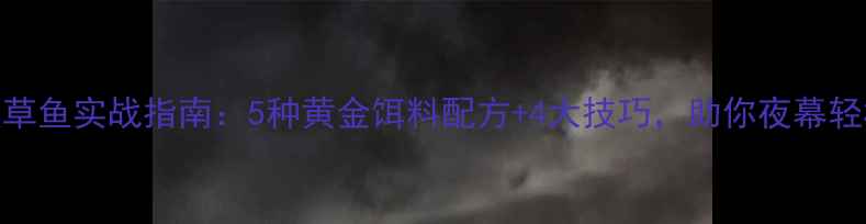 图片 夜钓鲤鱼草鱼实战指南：5种黄金饵料配方+4大技巧，助你夜幕轻松爆护！