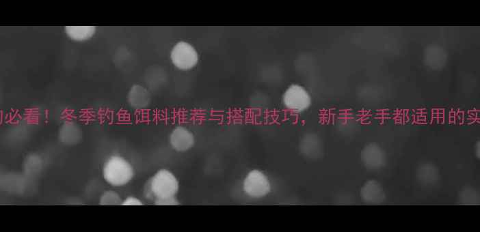 图片 天冷垂钓必看！冬季钓鱼饵料推荐与搭配技巧，新手老手都适用的实战指南1